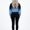 Black & Blue Cropped Zip Hoodie